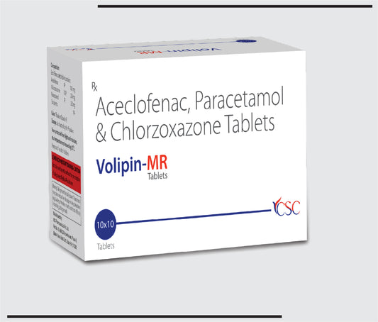 Volipin MR (10x10)Aceclofenac 100 mg + Paracetamol 325 mg + chlorzoxazone 250 mg by CSC
