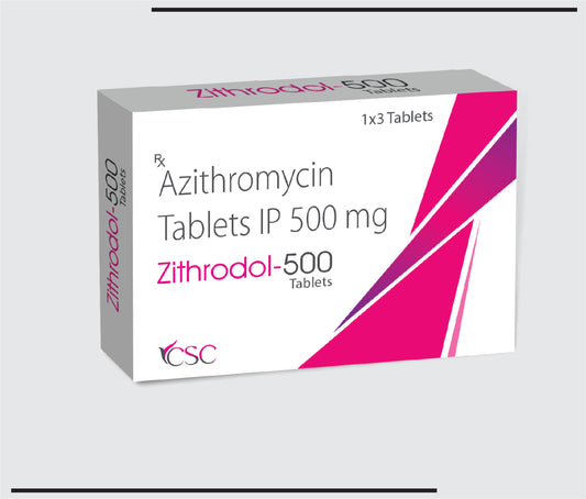 Zithrodol 500  (10x1x3)Azithromycin 500 mg  by CSC