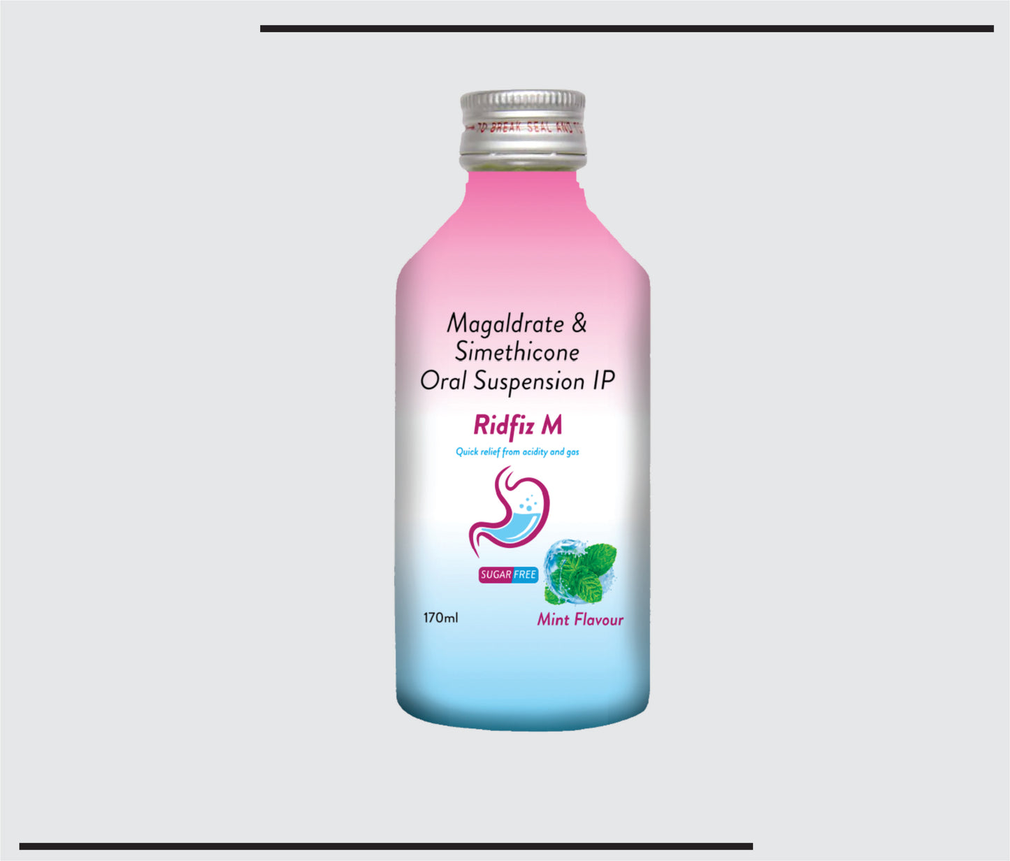 Ridfiz-M (170 ml)Magaldrate 400 mg + Simethicone 20 mg by CSC