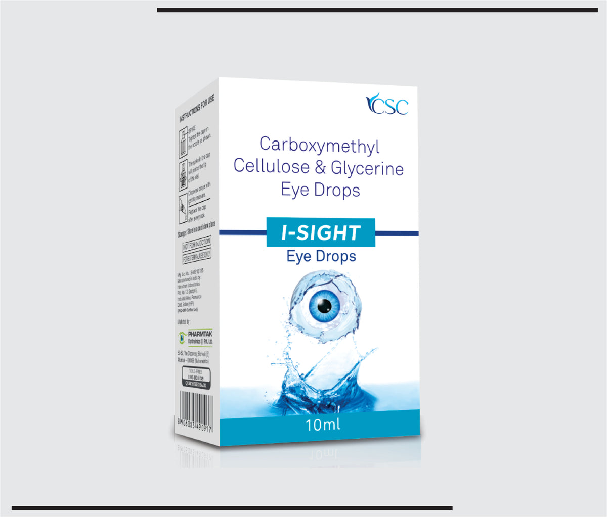 I Sight (10 ml) Carboxymethylcellulose Sodium 0.5% w/v, Glycerine 0.5% w/v Eye Drops by Csc