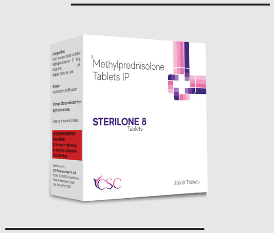 Sterilone 8 (20X10)Methylprednisolone IP 8 mg by CSC
