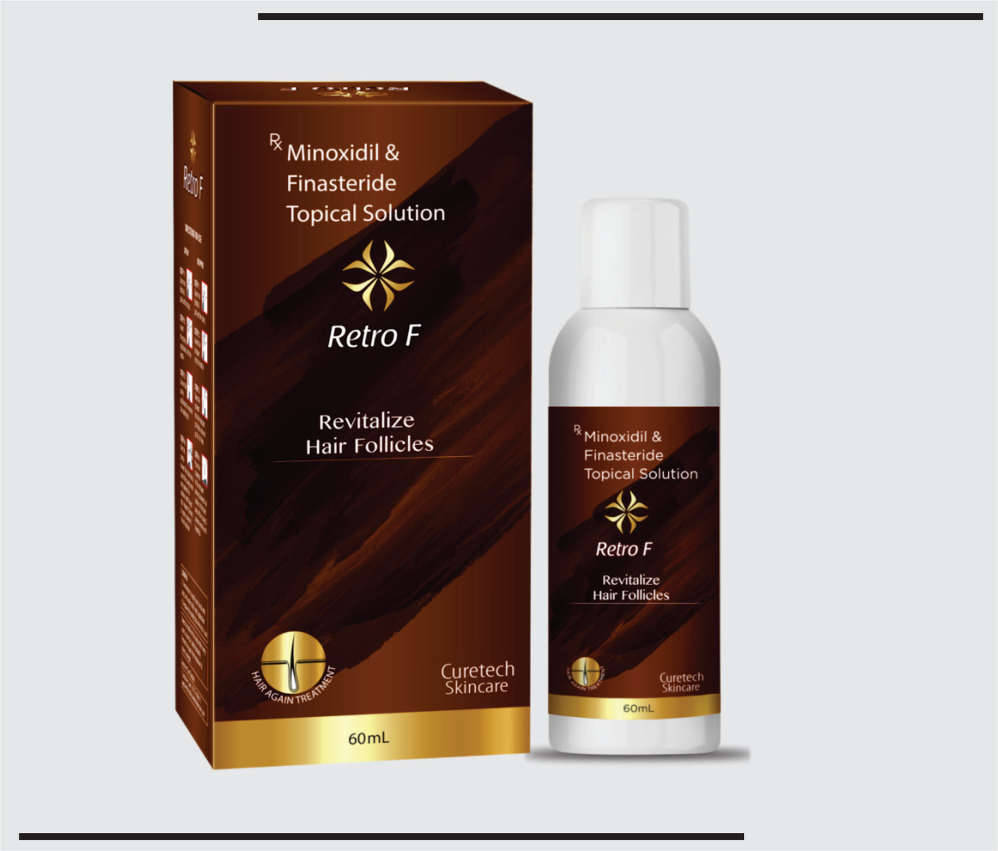 Retro F (60ml ) Minoxidil Solution 5% With Finasteride 0.1% v/v by CSC1