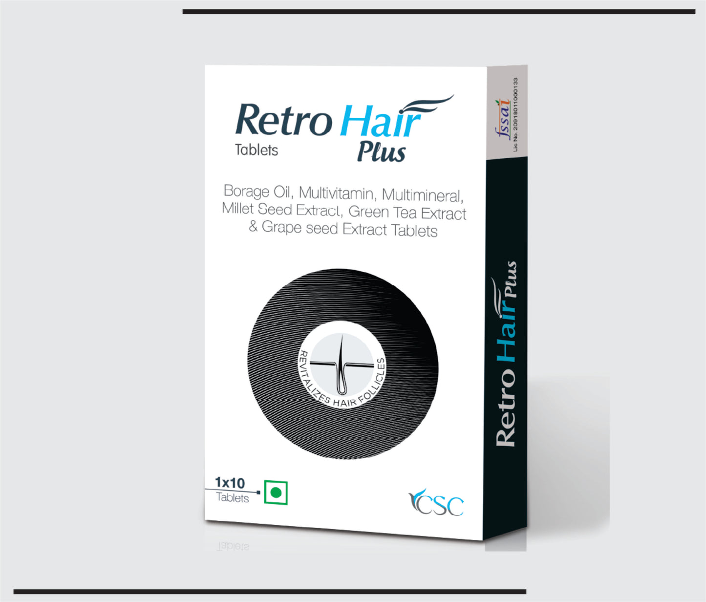 Retro Hair Plus (10x1x10 ) Biotin + Borage Oil + Multivitamin + Antioxidents  by CSC1