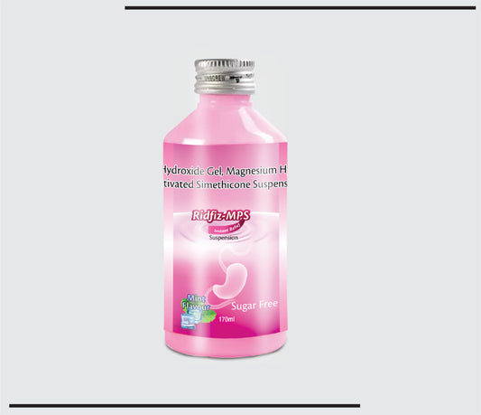 Ridfiz MPS (Mint) 170 ml (Dried Aluminium Hydroxide 250 mg+Mag. Hydroxide 250 mg 
+Activated Simethicon 50 mg+Sorbitol Sol. 1.25 gm) by CSC