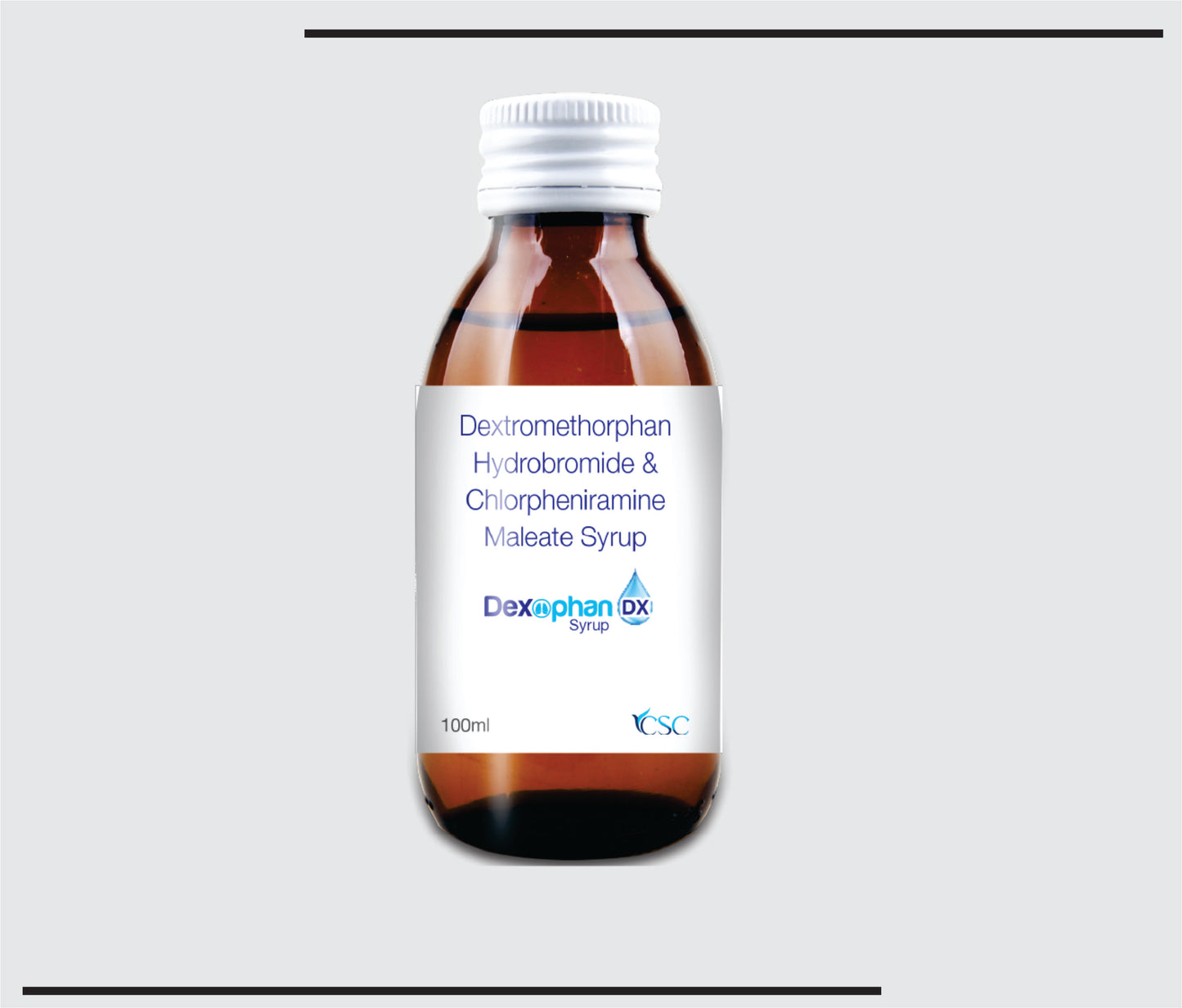Dexophan DX  (100ml)Dextromethorphan Hydrobromide 10 mg + Chlorpheniramine Maleate 4 mg by CSC