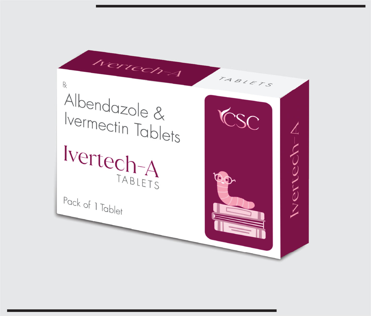 Ivertech A (30X1X1) Albendazole 400 mg, Ivermectin 12 mg by Csc