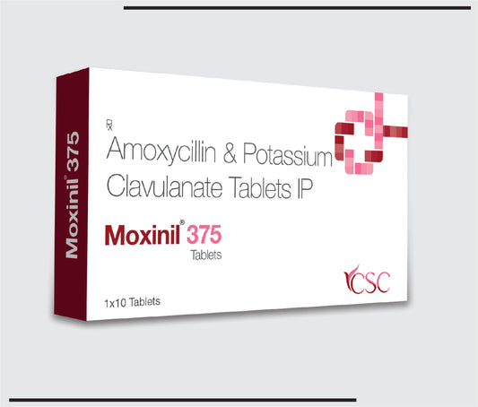 Moxinil 375 10x1x10 (Amoxycillin 250mg + Clavulanic Acid 125mg) by CSC