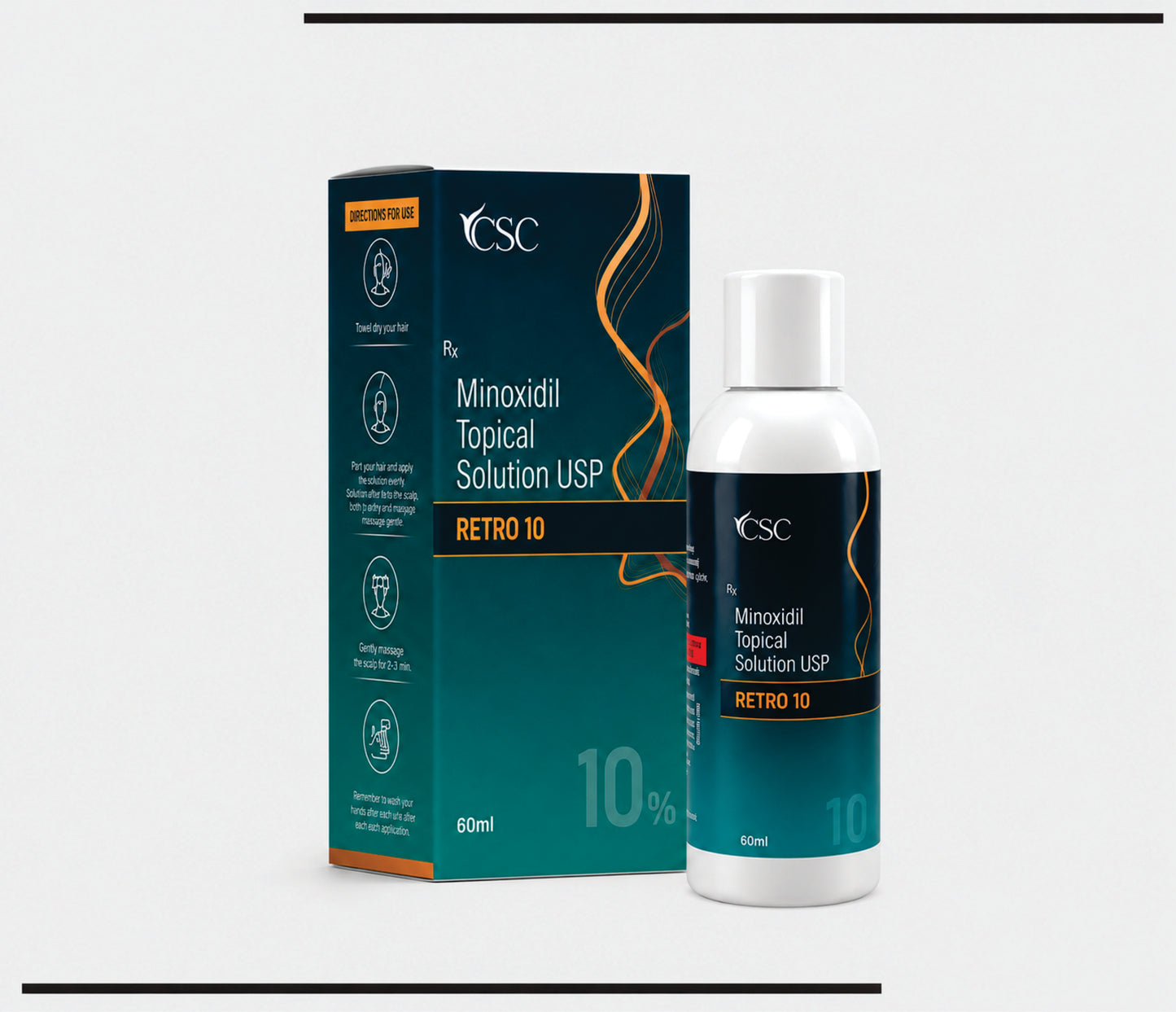 Retro 10 (60ml ) Minoxidil Solution 10%  by CSC1