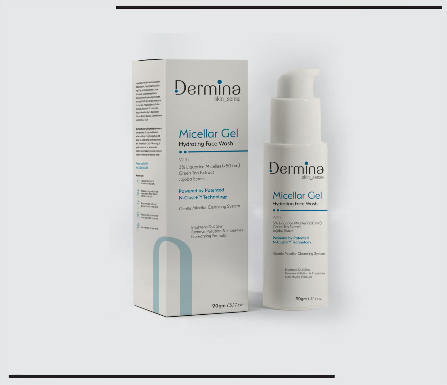 Micellar  Gel Hydrating Facewash   (90 ml ) 3% Liquorice Micelles,Green Tea  Extract ,Jojoba  Esters  by CSC