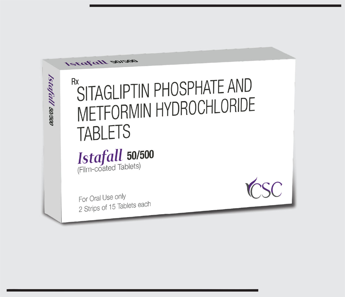 Istafall-M 50/500 (10X2X15) Sitagliptin 50 mg, Metformin 500 mg by Csc