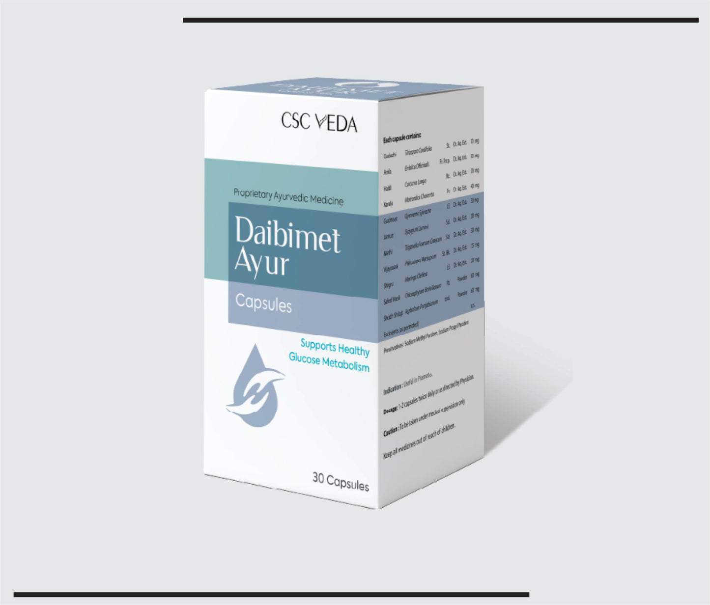 Daibimet Ayur Capsules (1x30) Supports Healthy Glucose Metabolism  by CSC