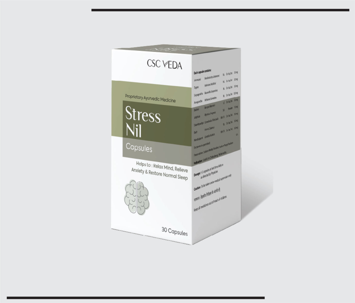 Stress Nil Capsules  (1x30)Relieves Stress & Anxiety  by CSC