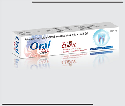 Oral Ease With Clove 80g (Potassium Nitrate 5.0% w/w + Sodium Monofluorophosphate 0.7% w/w + Triclosan 0.3% w/w) by CSC