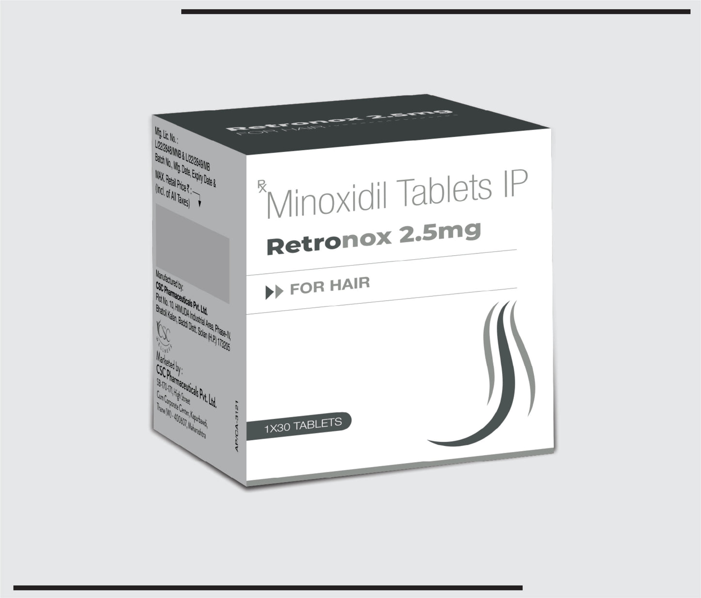 Retronox 2.5 mg  (1x30 ) Minoxidil 2.5 mg tablet by CSC1
