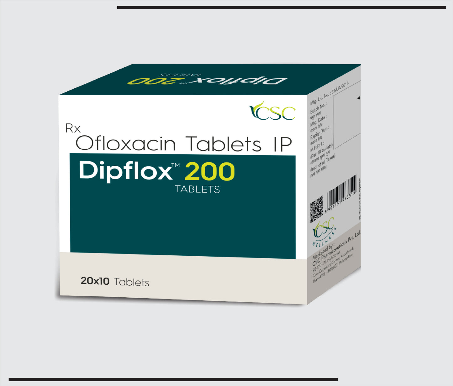 Dipflox 200  (20x10) Ofloxacin 200mg  by CSC