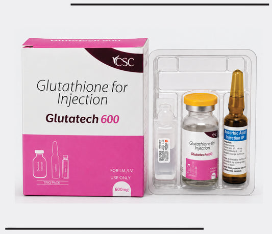 Glutatech -600 Trio Pack  (Vial ) (A) Glutathione For Injection 600mg- Glutathione IP 600mg       (B) Vitamin C For Injection IP 5ml  - Vitamin C  IP 100mg  by CSC1