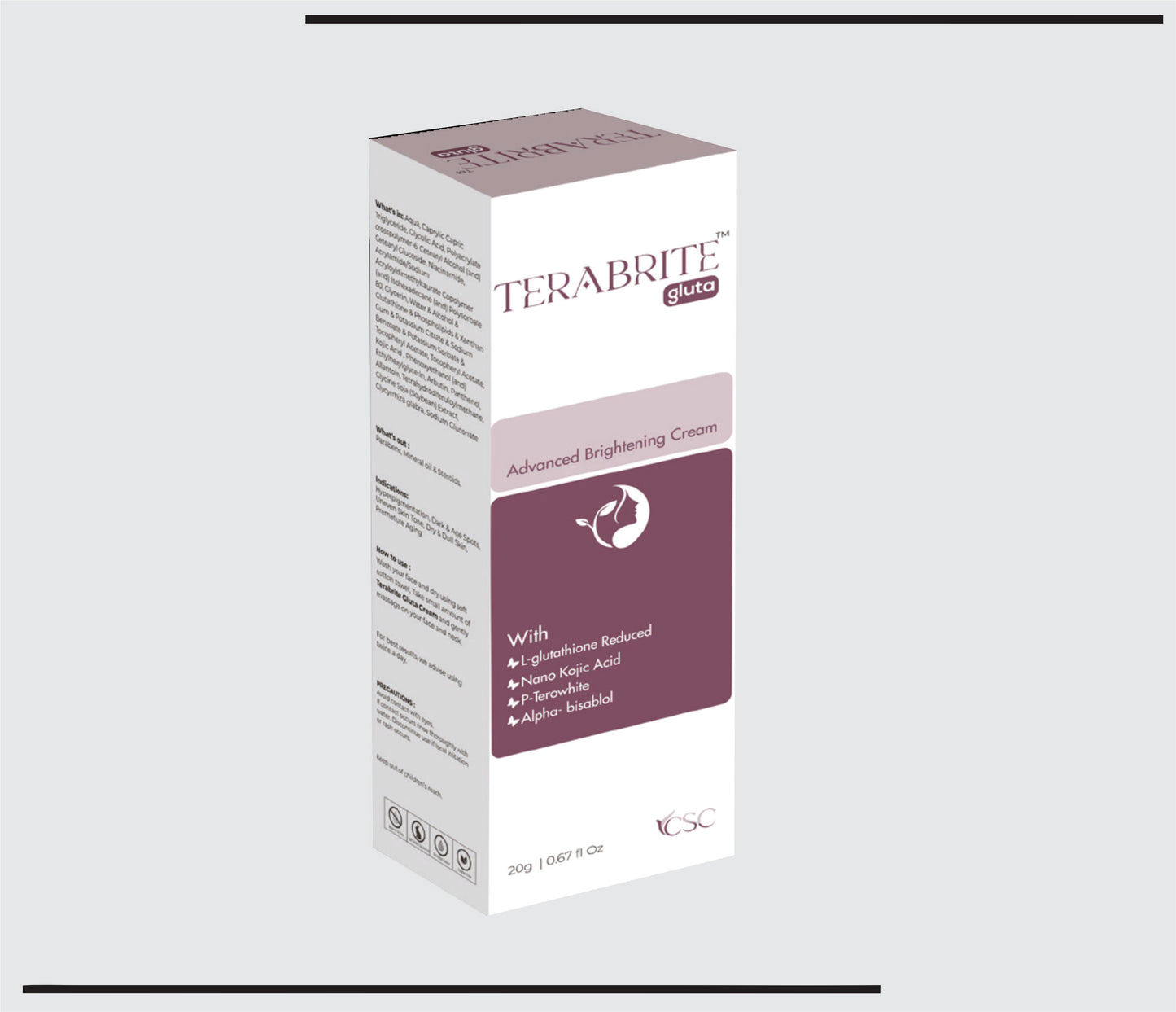 Terabrite Gluta  (20 gm  ) Advanced  Brightening Cream  by CSC1