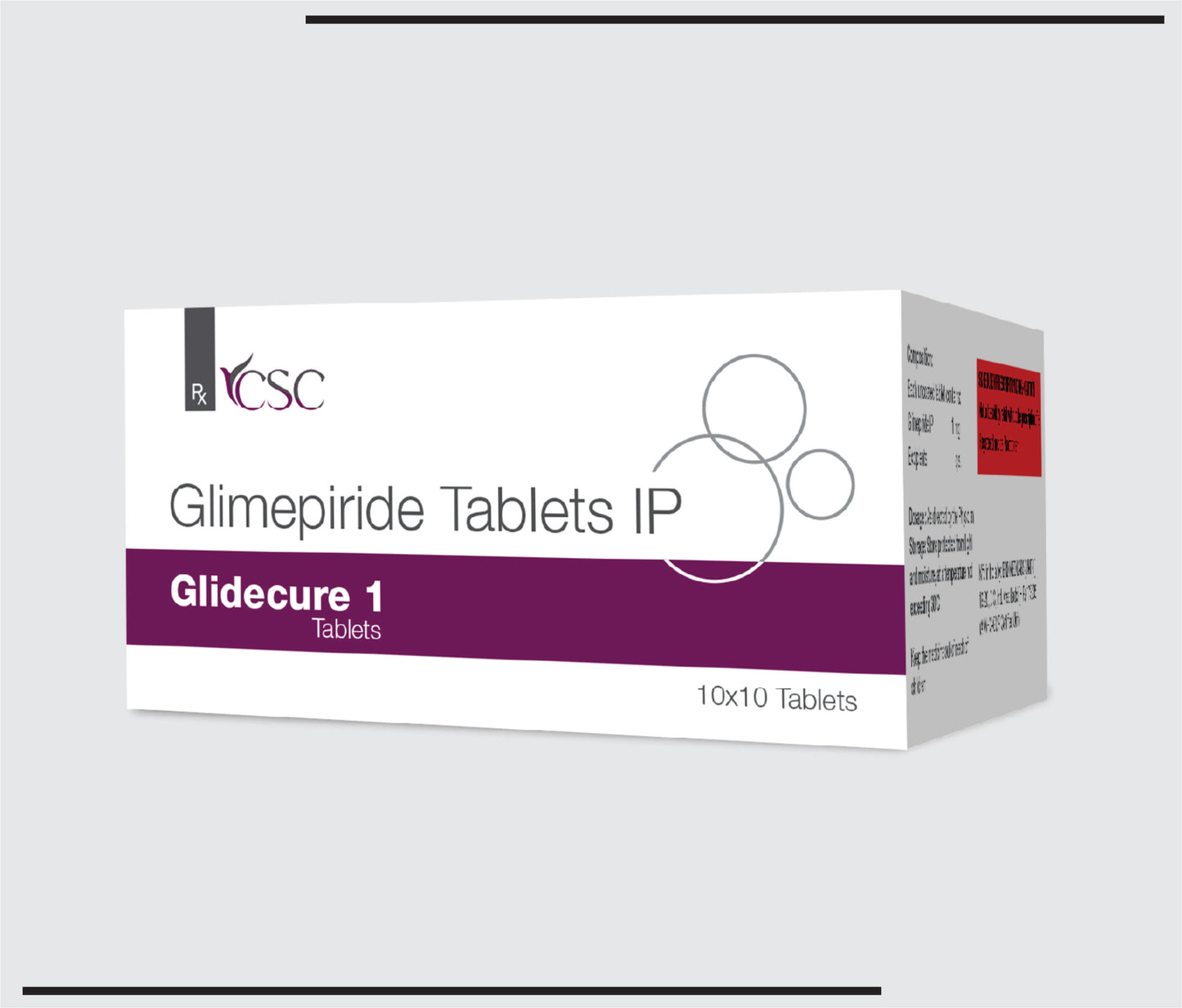 Glidecure 1 (10x10)Glimepiride IP 1mg  by CSC