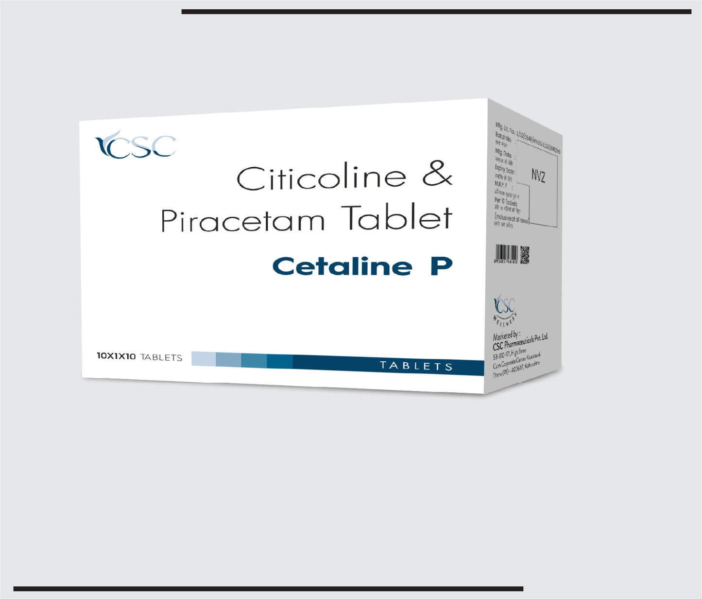 Cetaline P  (10x1x10) Citicoline Sodium 500mg+Piracetam 800 mg by CSC