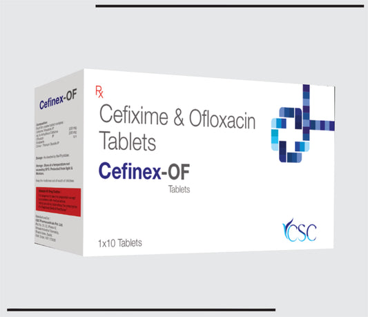 Cefinex OF (10x1x10) Cefixime 200 mg + Ofloxacin 200 mg  by CSC