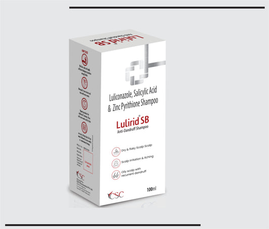 Lulirid SB Shampoo 100 ml  (Luliconazole +Salycylic Acid+Zinc Pyrithione Shampoo) by CSC