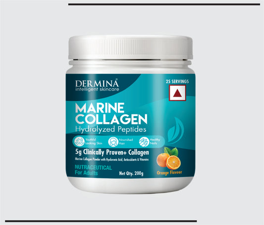 Dermina Marine Collagen 200 g 1X1 (Marine Collagen Powder with Hyaluronic Acid, Antioxidants & Vitamins) by CSC