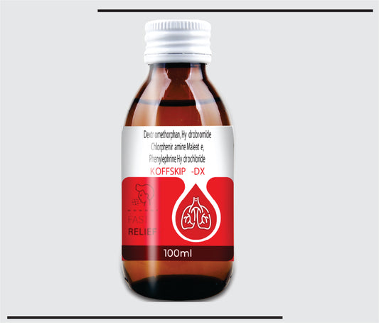 Koffskip Dx  (100ml )Dextromethorphan Hydrobromide 10 mg + Chlorpheniramine Maleate 2 mg + Phenylephrine Hydrochloride 5 mg by CSC