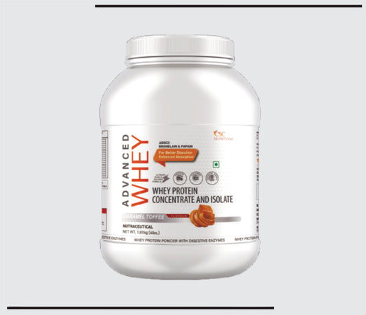 CSC Advance Whey 4 LB  (1.81Kg) Concentrated Whey Protein Powder (Toffe Caramel Flavour) by CSC