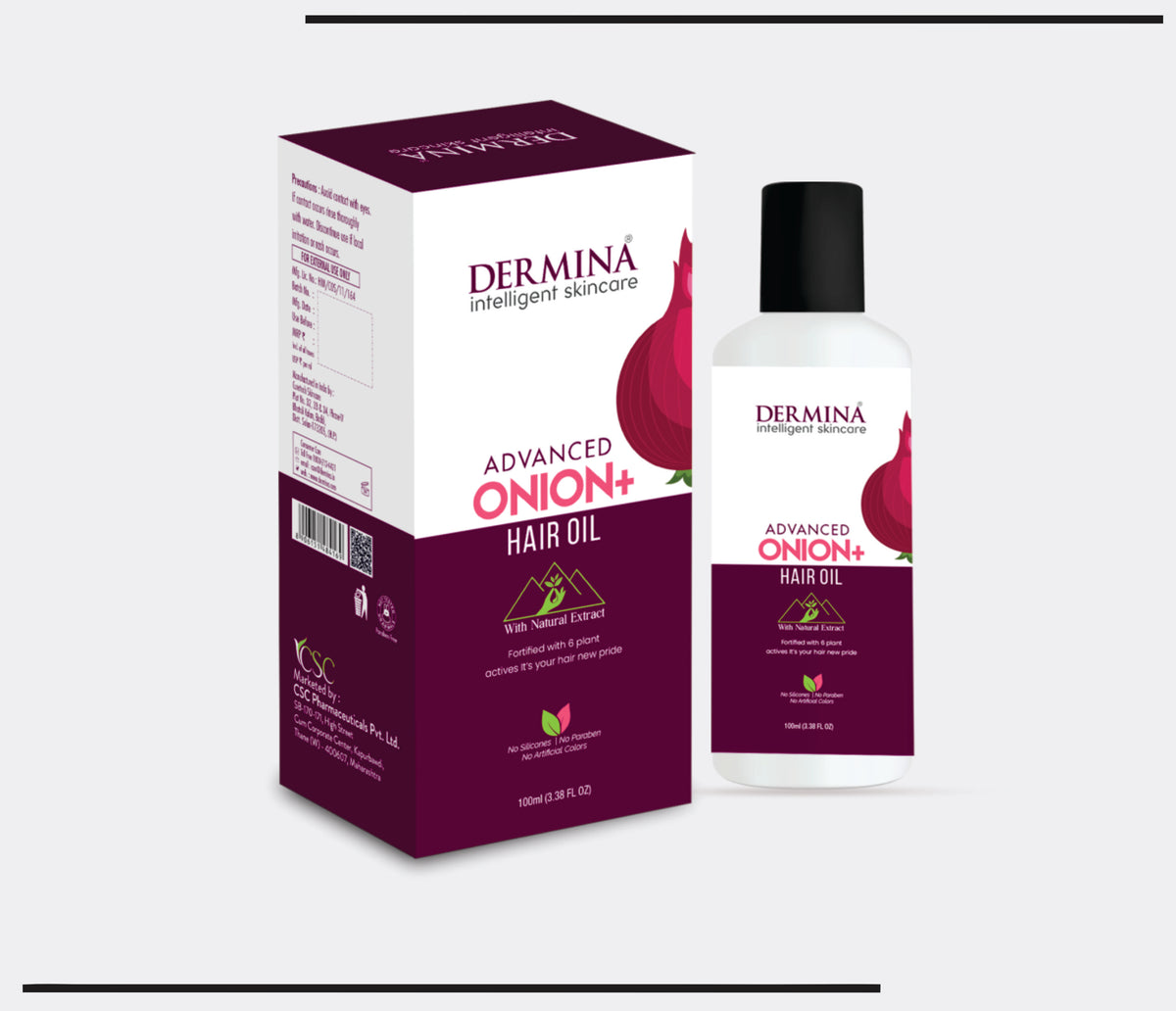 Dermina Advanced  Onion + Hair Oil  (100 ml ) Advance Onion Hair Oil by Csc