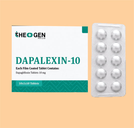 DAPALEXIN-10 (10x1x10) Each Film Coated Tablet Contains: Dapaglifozin Tablets 10 mg by Theon