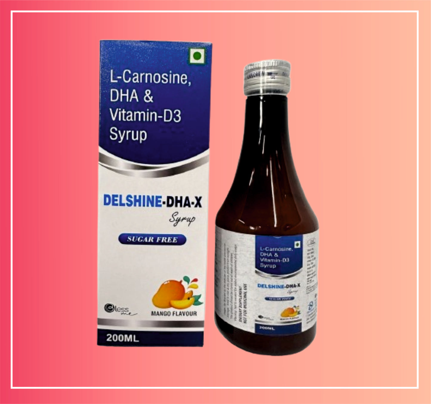 L-Carnosine-200Mg, Dha(40%)-200Mg & Vitamin-D3 10Mcg (400Iu) {Rate of  200 ml Syrup} by Dellwich