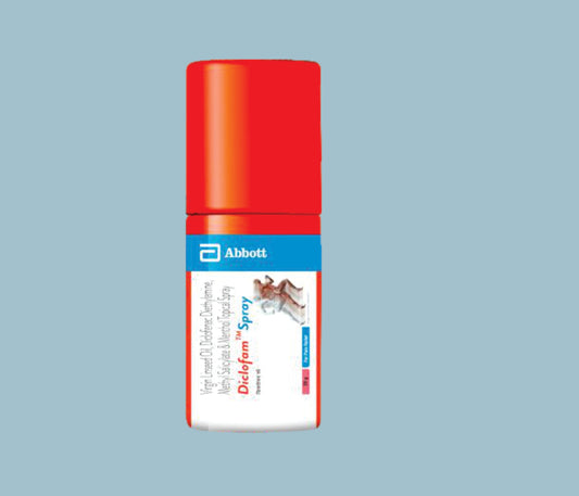DICLOFAM SPRAY 20G 20gm ( Virgin Linseed Oil BP 3.00% w/w, Diclofenac Sodium 1.00% w/w, Methyl
Salicylate 10% w/w, Menthol 5.00% w/w ) by Abbott