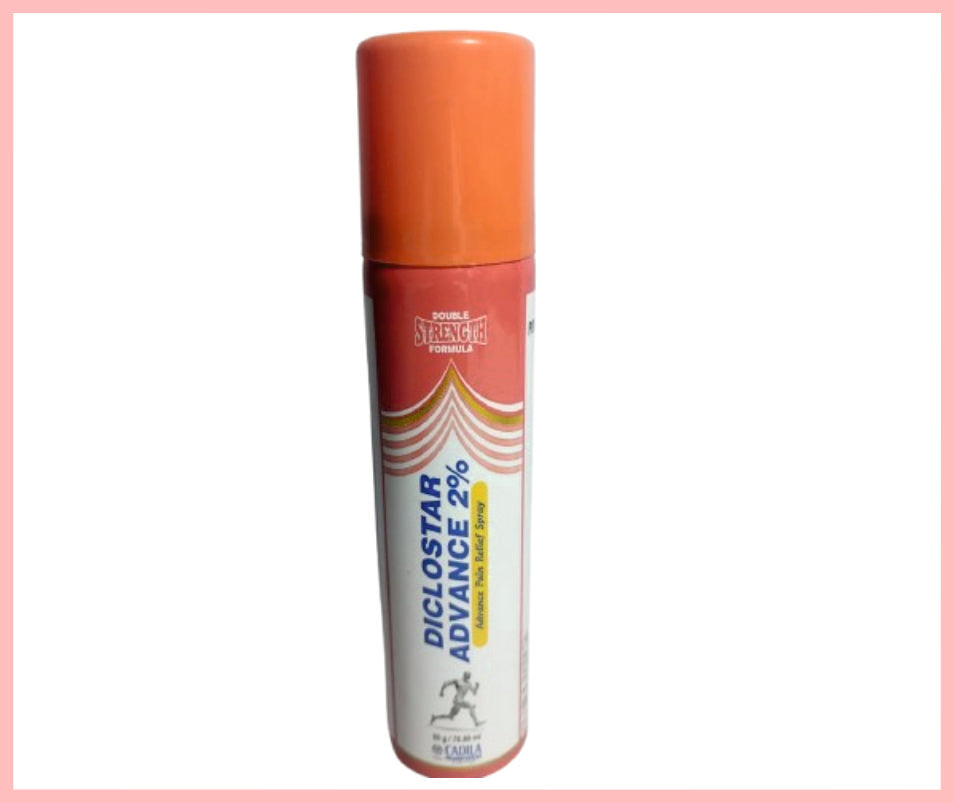 Diclostar Advance Spray 2% 55 Gm ( Diclofenac Dimethylamine 2.32% + Methyl Salicylate & Menthol Topical Spray ) By Cadila