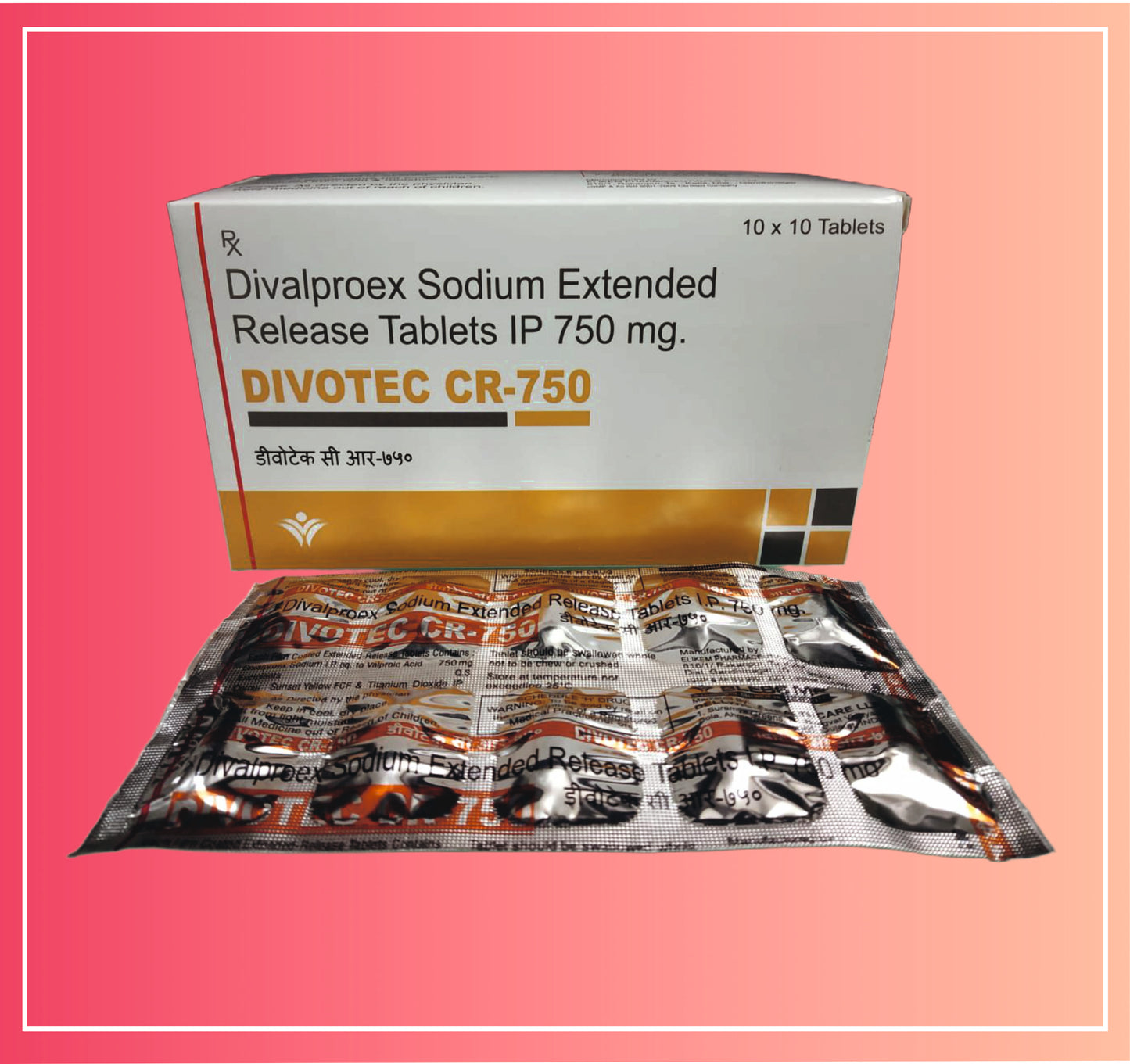 Divalproex Sodium Eq. To Valproic Acid 750 pack of 10x10 Tab by Dellwich