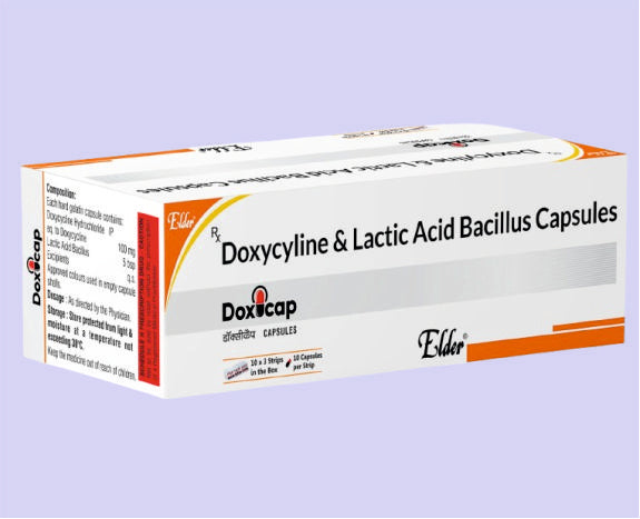 DOXICAP CAPS (100 MG) 10'S ( Doxycycline 100mg,Lactic Acid Bacillus ) by Elder