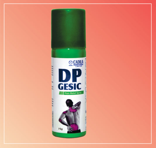 DP GESIC SPRAY 75 GM (Virgin Linseed Oil BP 3.00% w/w, Diclofenac Sodium 1.00% w/w, Methyl Salicylate 10% w/w, Menthol 5.00% w/w) by Cadila