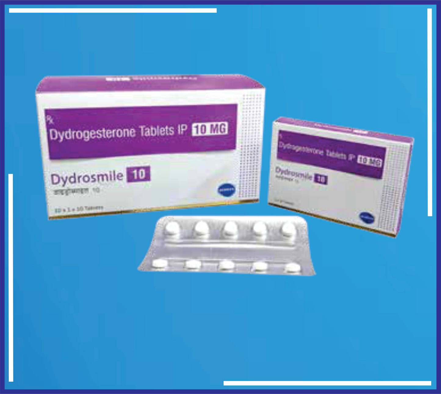 Dydrosmile -10 Tab ( Dydrogesterone Ip 10Mg ) pack 10x1x10 by Kemsyn