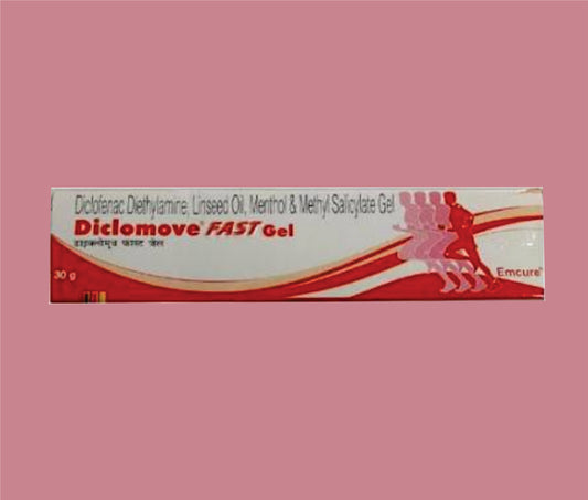 Diclonove FAST Gel (30g) Diclofenac Diethylamine, Linseed Oil, Menthol & Methyl Salicylate Gel by Emcure