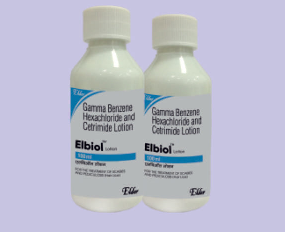 ELBIOL LOTION 100ML ( Gamma Benzene Hexachloride 0.1%, Cetrimide 0.1% ) by Elder
