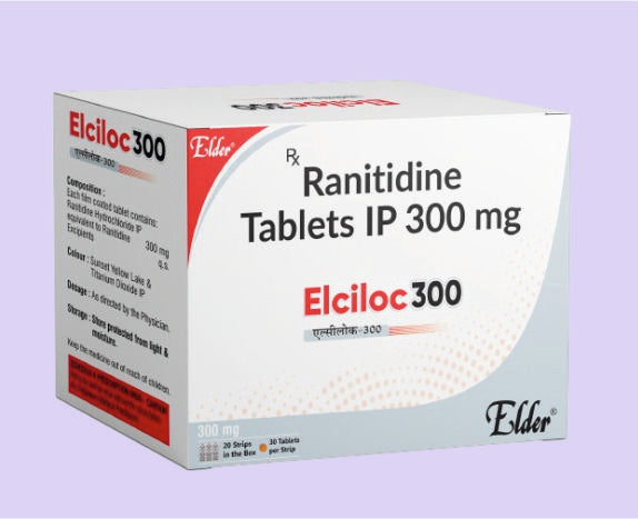 ELCILOC 300 TABS 30'S ( Ranitidine 300mg ) by Elder