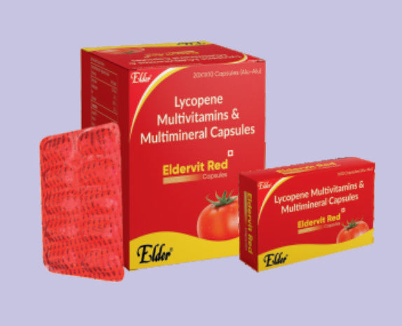 ELDERVIT RED CAPS 10'S ( Lycopene,Multivatmin, Multimienrals & Anti Oxidant Caps ) by Elder
