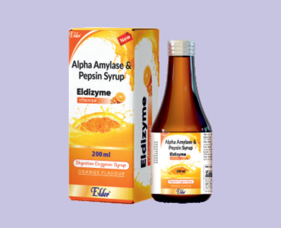 ELDIZYME SYP 200ML ( Diastase (1:1200) 33.33 mg (Fungal Diastase derived from Aspergillus Oryzae digest not less than 40 gm of cooked starch) Pepsin (1:3000) 5 mg (Digest not less than 15 gm of coagulated egg albumin) ) by Elder