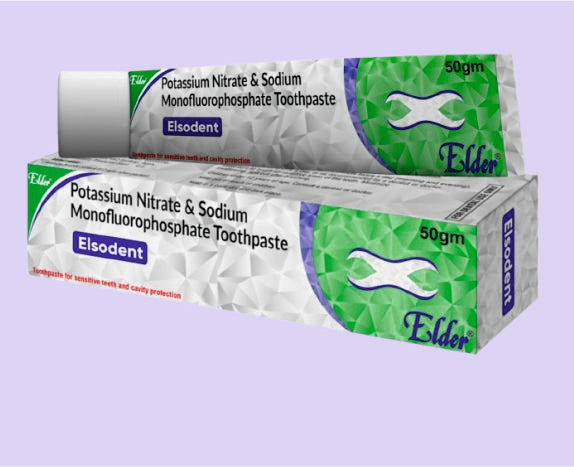 ELSODENT TOOTHOASTE (50GM) 50GM ( Pottasium Nitrate 5%, Sodium Monoflurophosphate 0.3%, Triclosan 0.3% ) by Elder