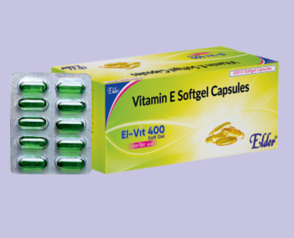 EL VIT 400 SOFTGELS 10'S ( Vitamin E 400, Wheat Gem Oil & Omega 3 Fatty Acid ) by Elder