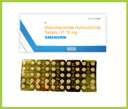 EMENORM 10 TAB ( Metoclopramide 10 mg ) by Intas