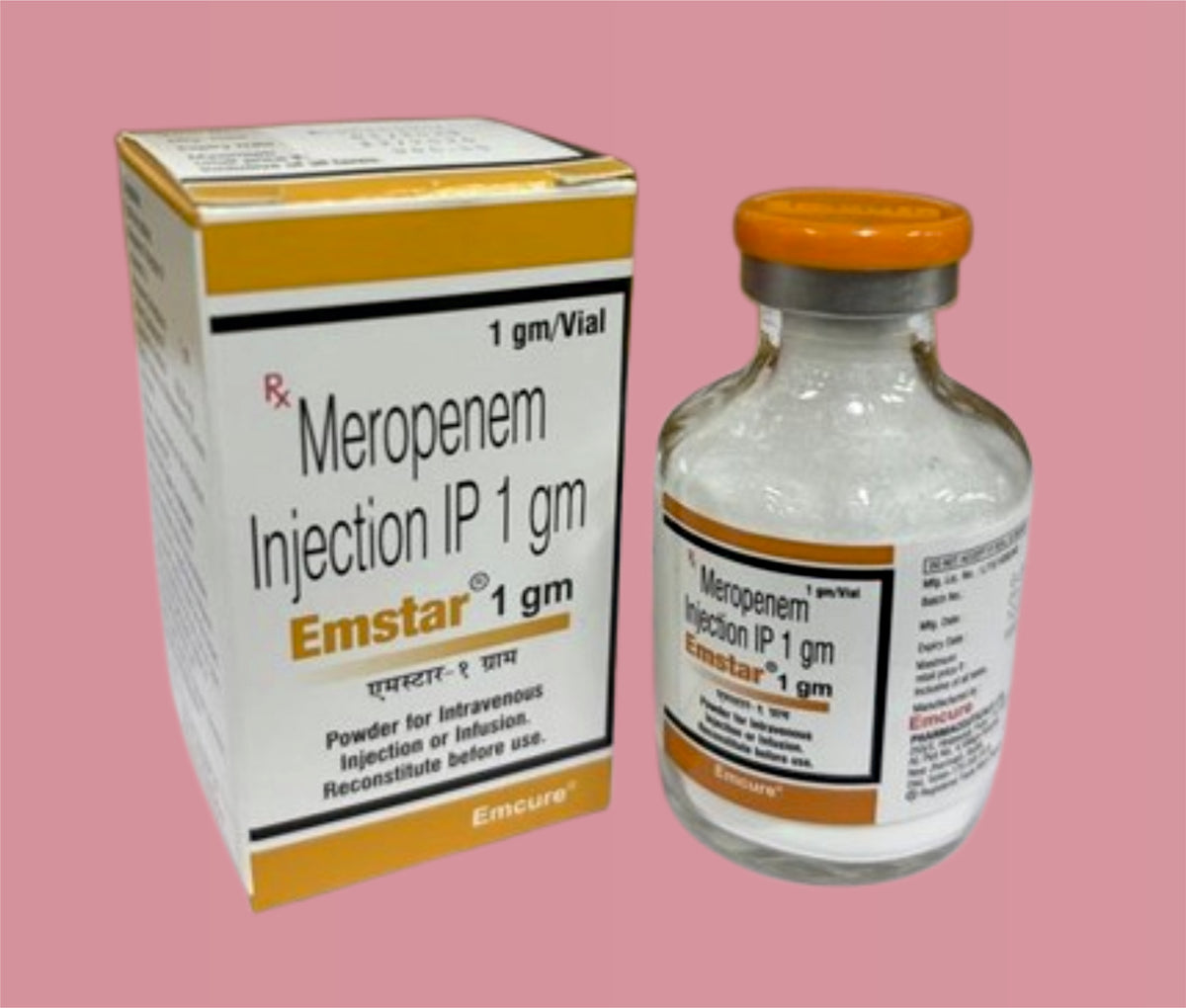 Emstar 1.0 Gm Inj ( Meropenem 1 Gm + Sodium Carbonate 90.20 Mg ) By Em ...
