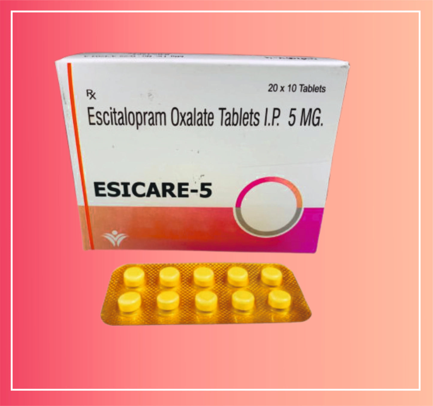 Escitalopram Oxalate 5* {Rate of 10 Tab} by Dellwich
