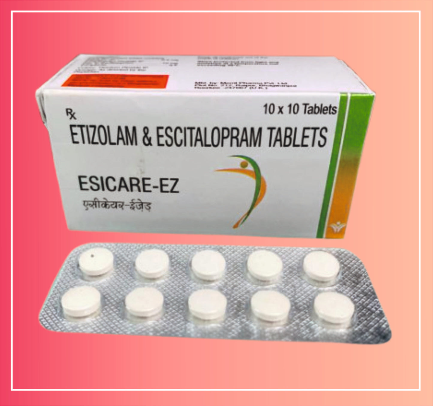 Escitalopram Oxalate 10, Etizolam 0.5 {Rate of 10 Tab} by Dellwich