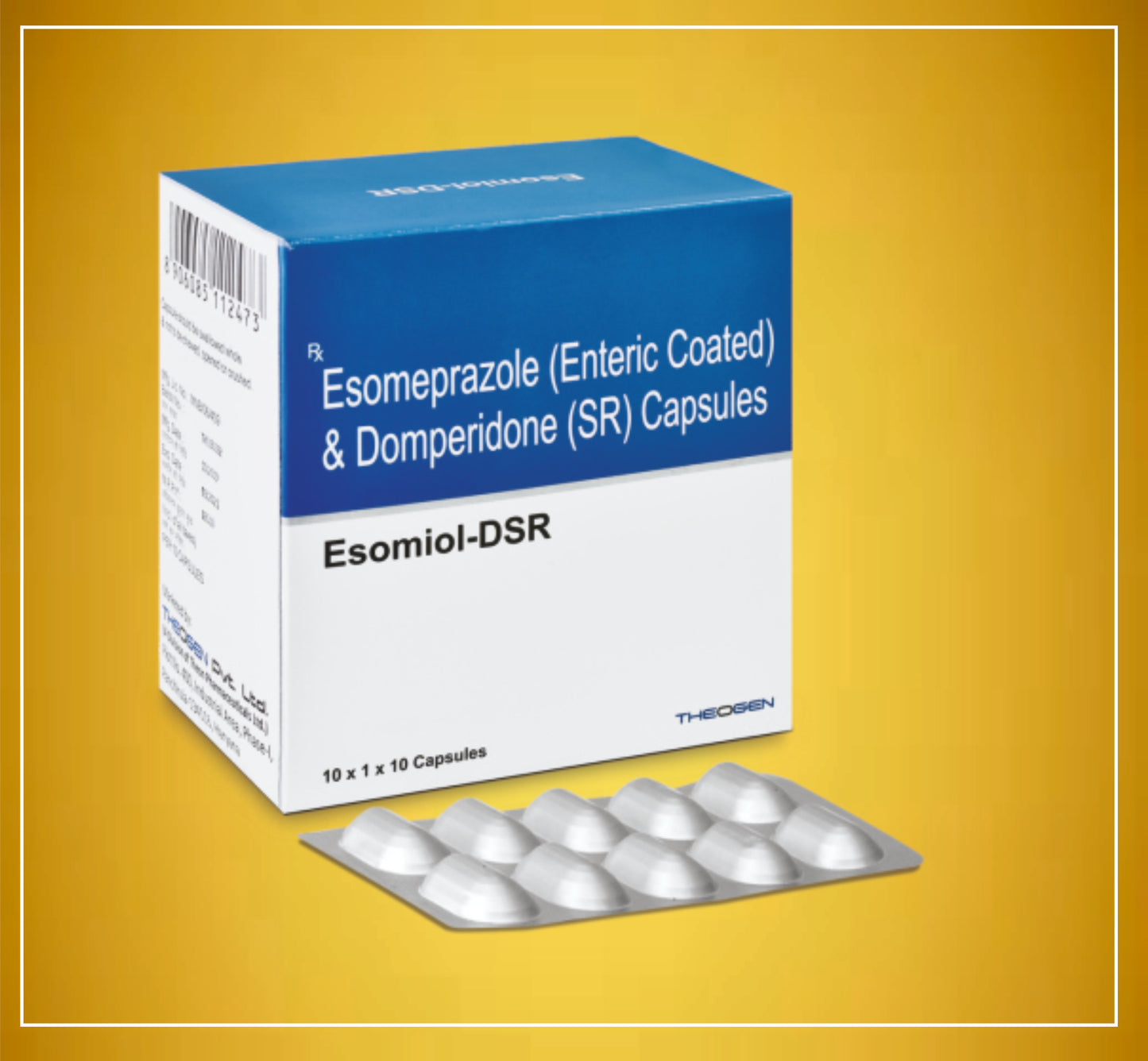 ESOMIOL-DSR CAP (WITH MONO) 10'S ( Domperidone (30Mg) + Esomeprazole (40Mg) ) By Theon