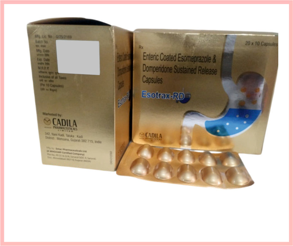 Esotrax Rd Cap 20X10 C 10 C ( Esomeprazole Magnesium And Domperidone Sustained Release Cap (40Mg + 30Mg) ) By Cadila